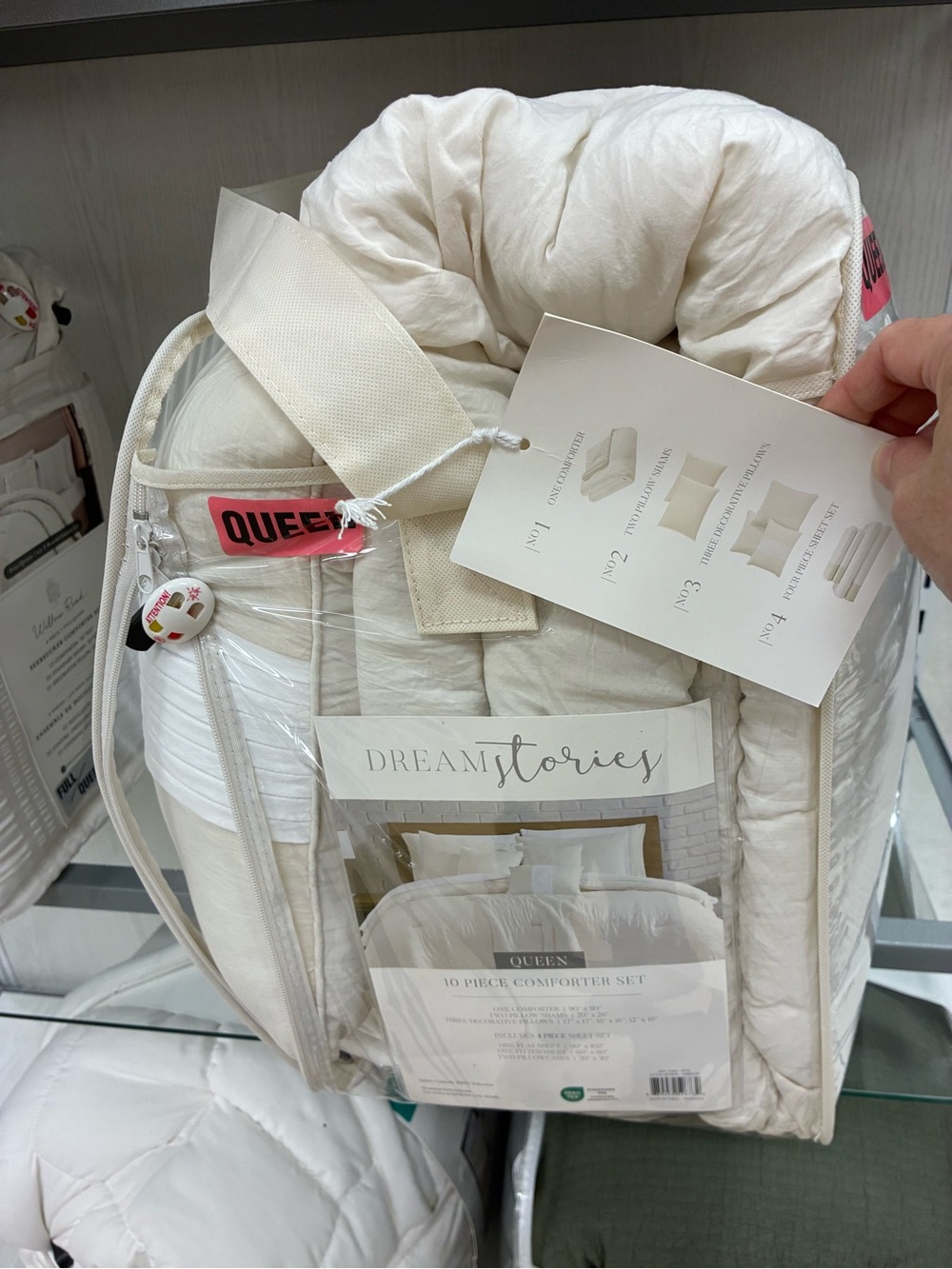 10 PIECE Cream/Off-White Comforter Set